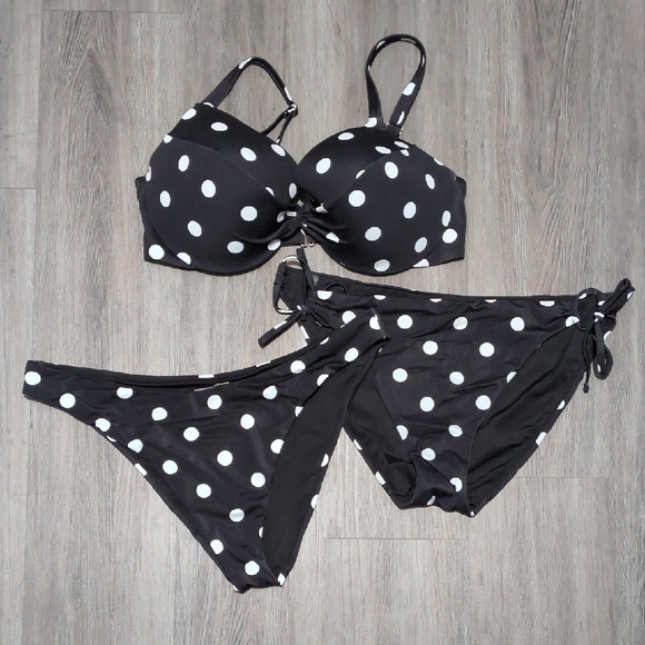 Victoria's Secret Twist Front Bikini Side Tie & Brazillian Bottoms 40DD XXL - Picture 2 of 14